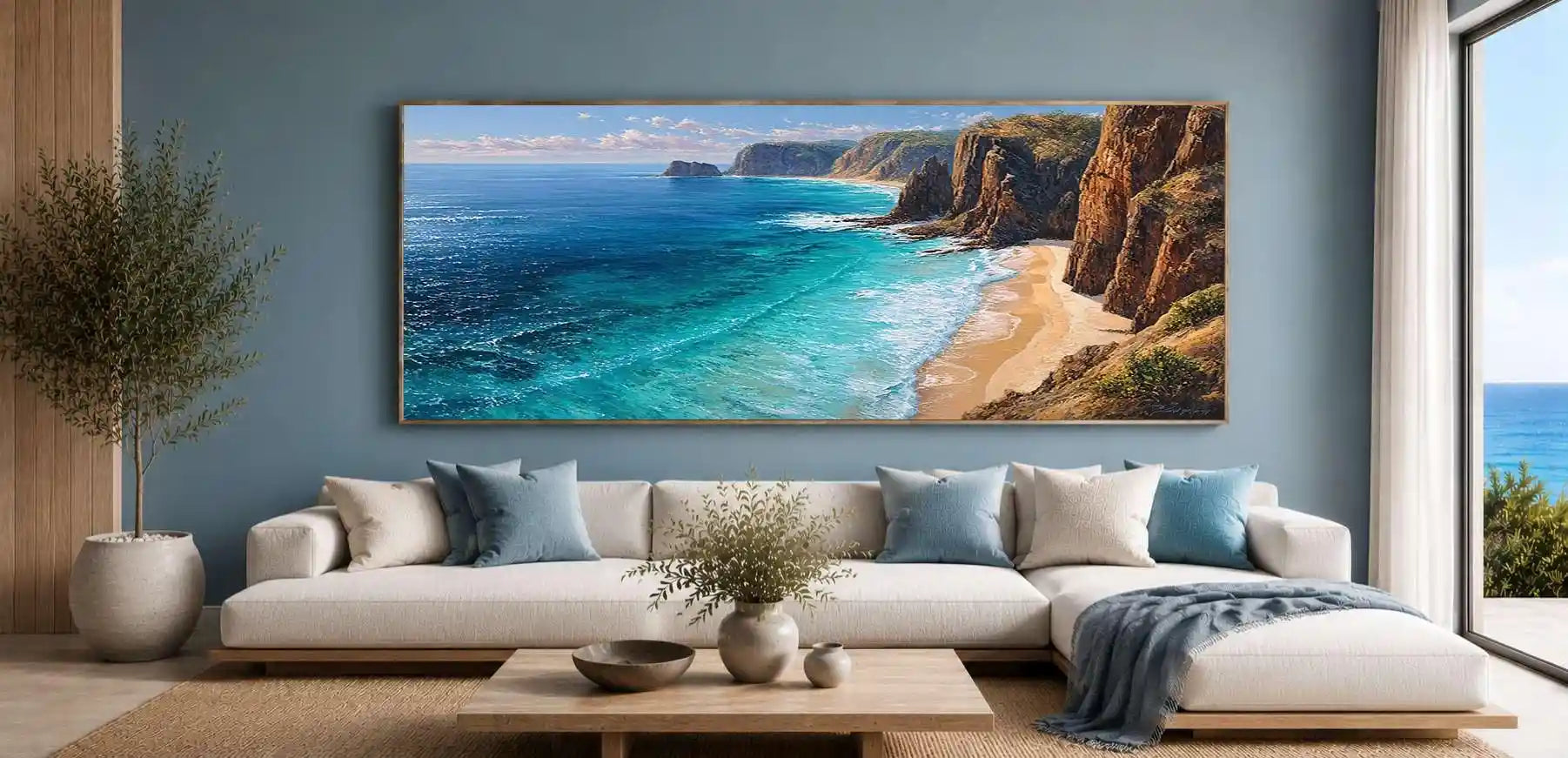 Australian Coastal Cliff C Panoramic Canvas Print