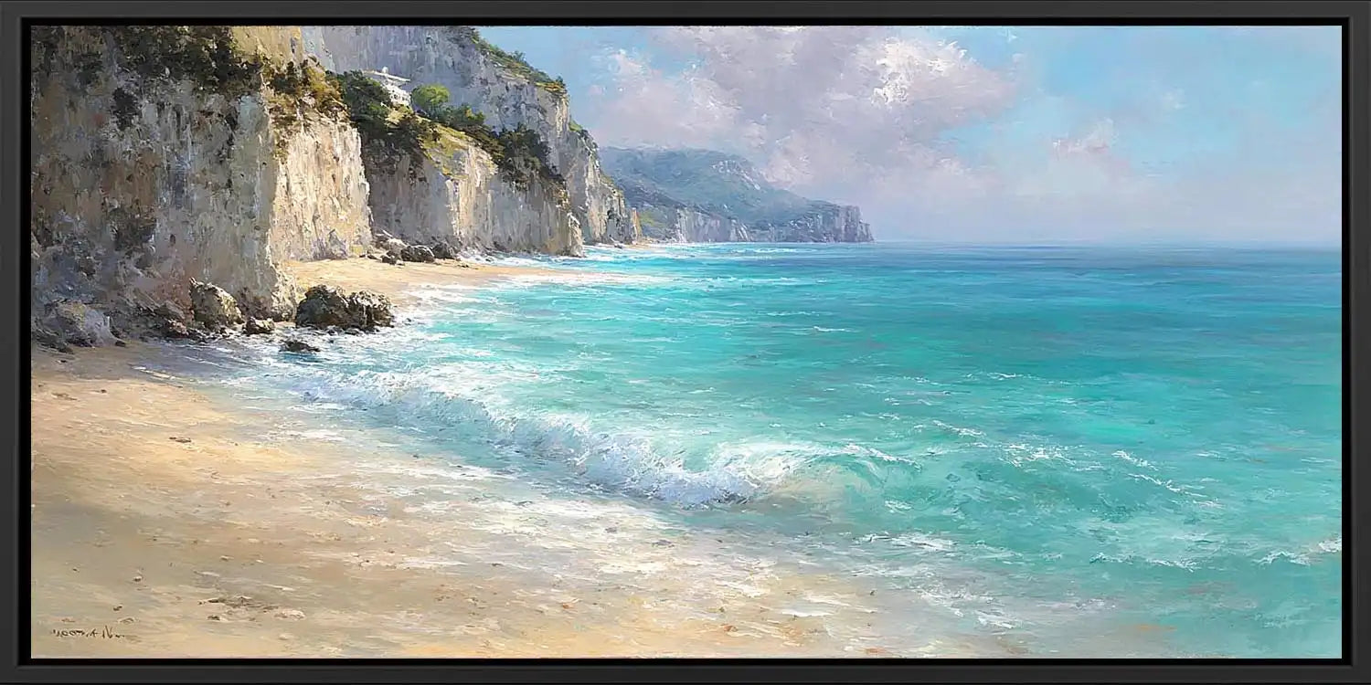 Chalk Coast Calm Panoramic Canvas Print