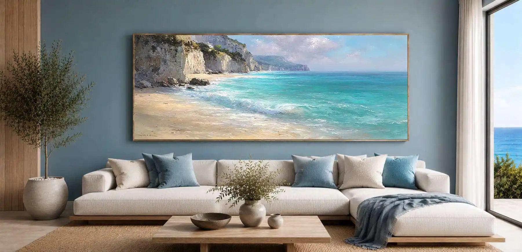 Chalk Coast Calm Panoramic Canvas Print