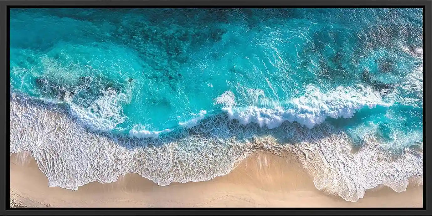 Azure Shoreline Panoramic Canvas Print