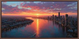 Golden Cliff Tide Panoramic Canvas Print