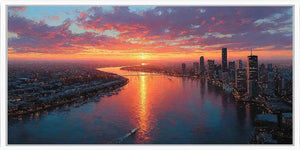 Golden Cliff Tide Panoramic Canvas Print