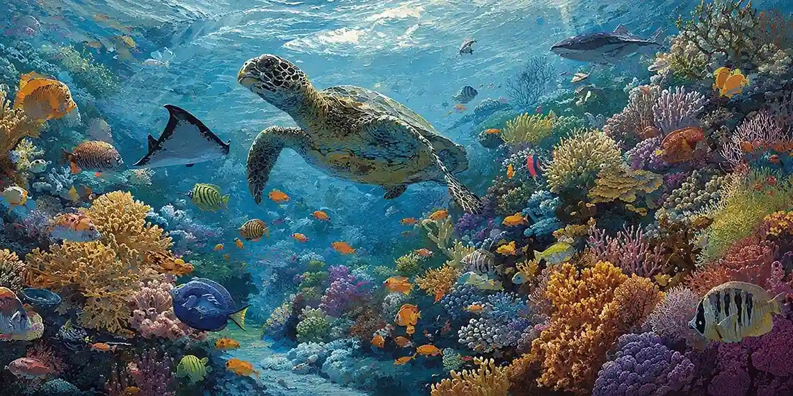 Reef Guardian Panoramic Canvas Print