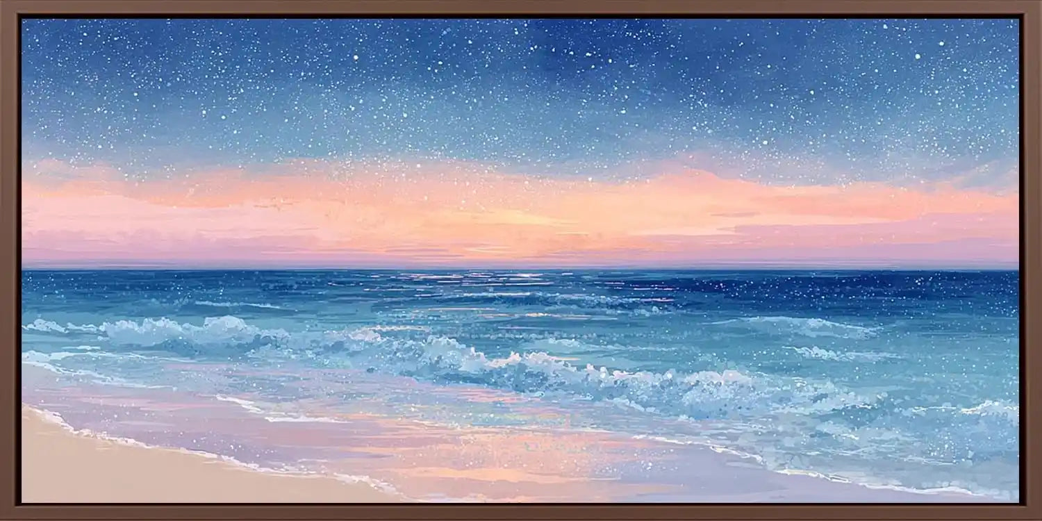 Starlit Shore Panoramic Canvas Print