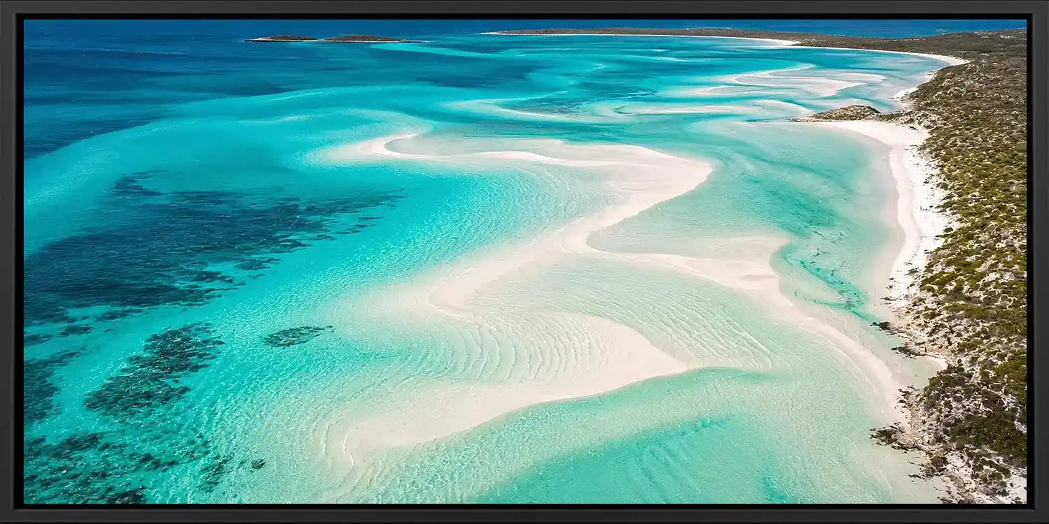 Turquoise Sandbar Panoramic Canvas Print