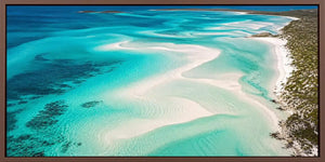 Turquoise Sandbar Panoramic Canvas Print