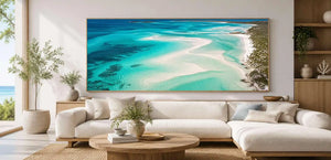 Turquoise Sandbar Panoramic Canvas Print