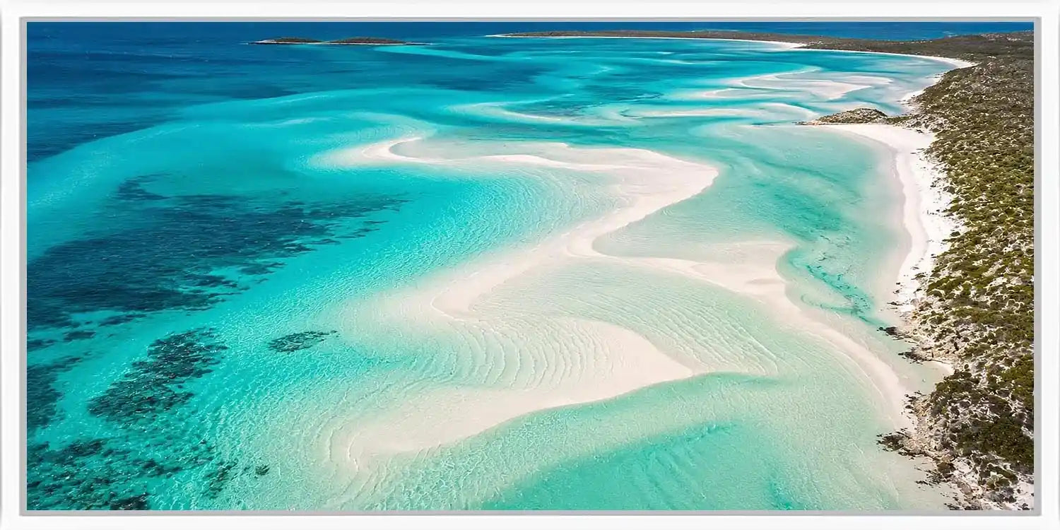 Turquoise Sandbar Panoramic Canvas Print