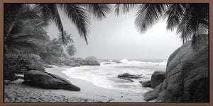 Tropical Monochrome Panoramic Canvas Print