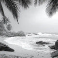 Tropical Monochrome Panoramic Canvas Print