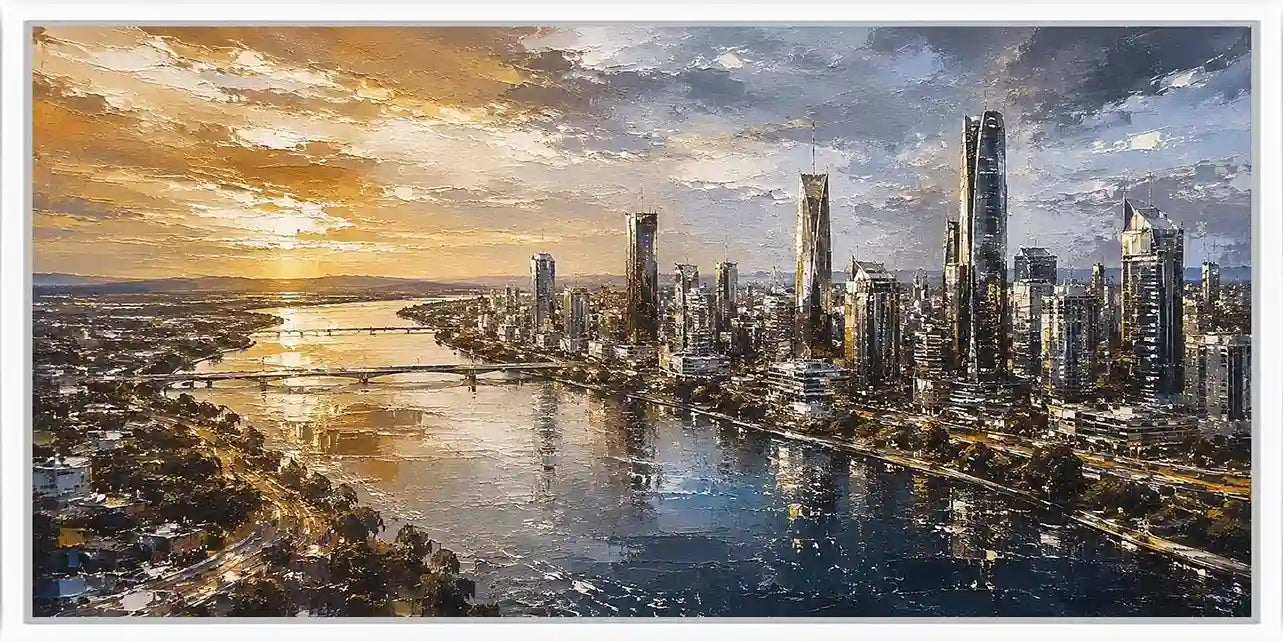 Harbor Glow Panoramic Canvas Print
