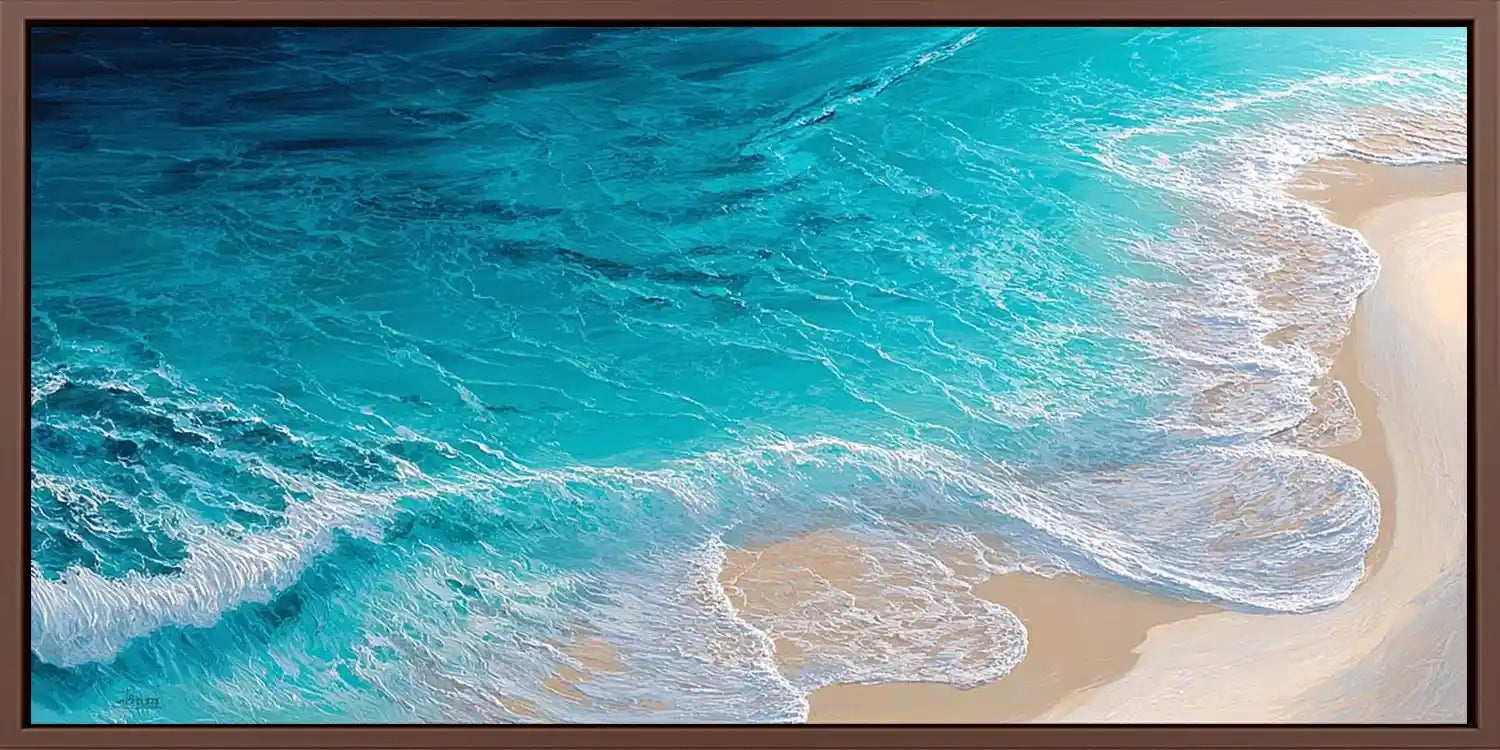 Aqua Drift Panoramic Canvas Print
