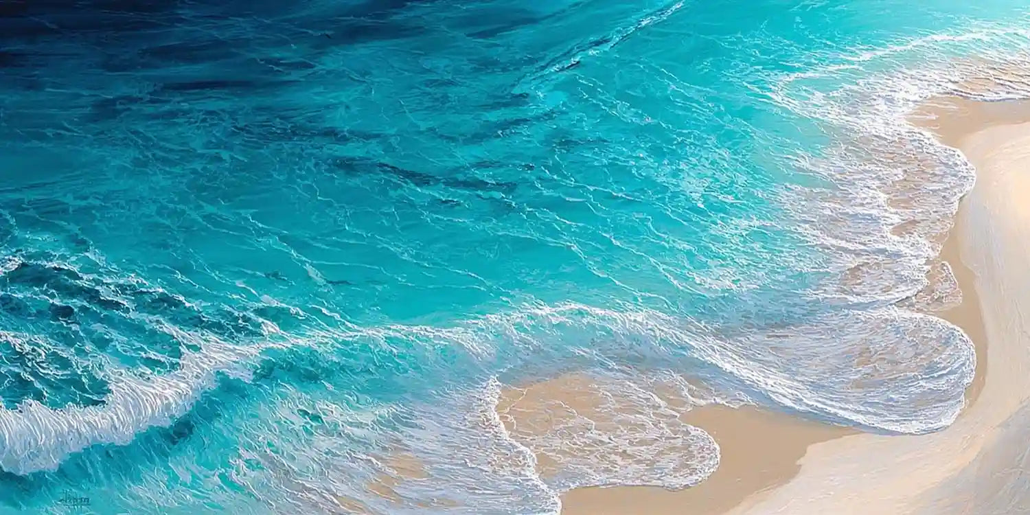 Aqua Drift Panoramic Canvas Print