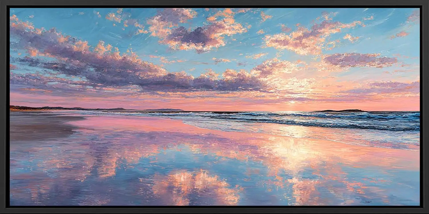 Blush Horizon Panoramic Canvas Print