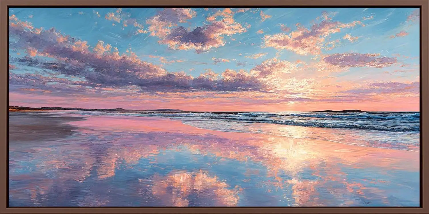 Blush Horizon Panoramic Canvas Print
