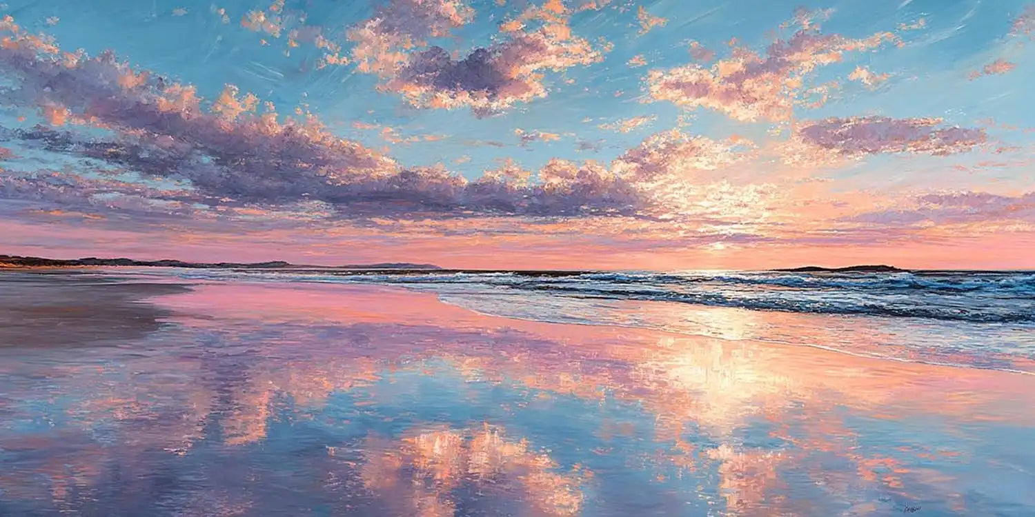 Blush Horizon Panoramic Canvas Print