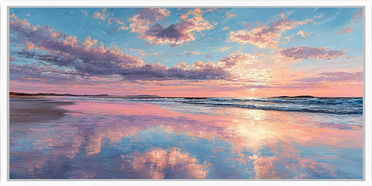 Blush Horizon Panoramic Canvas Print