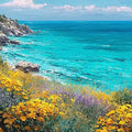Wildflower Coast Panoramic Canvas Print