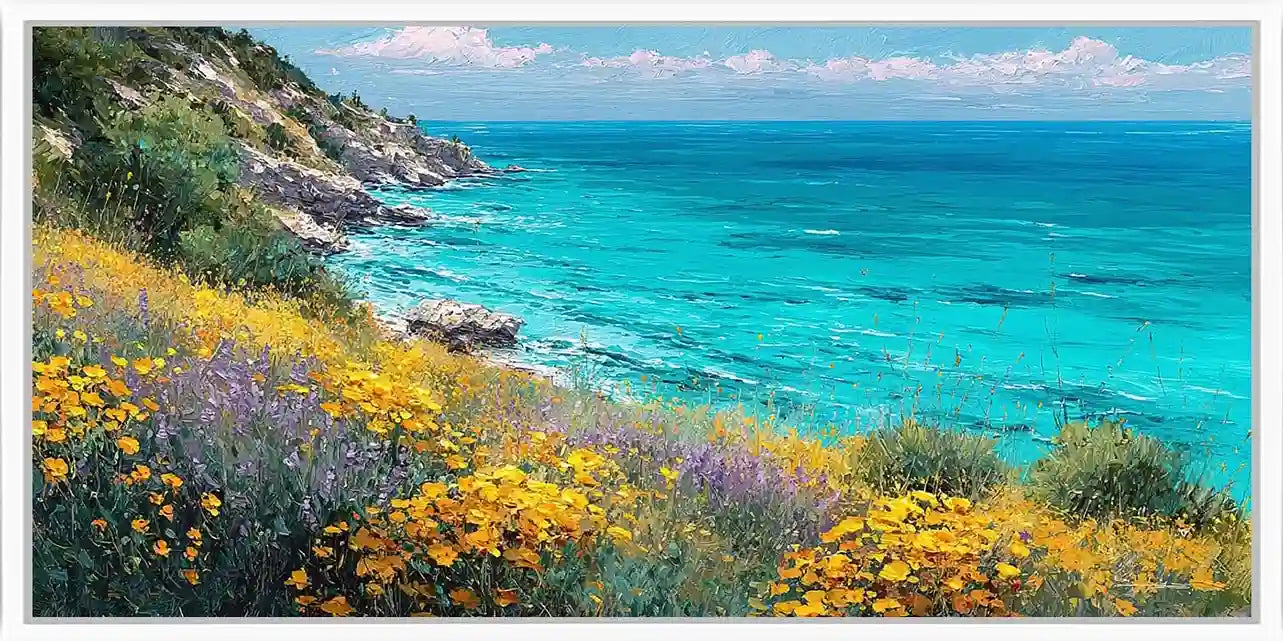 Wildflower Coast Panoramic Canvas Print