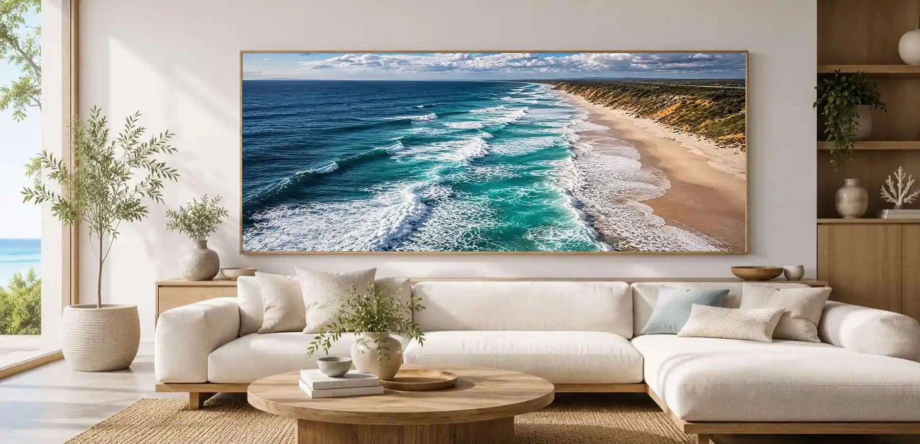 Storm Coast Panoramic Canvas Print