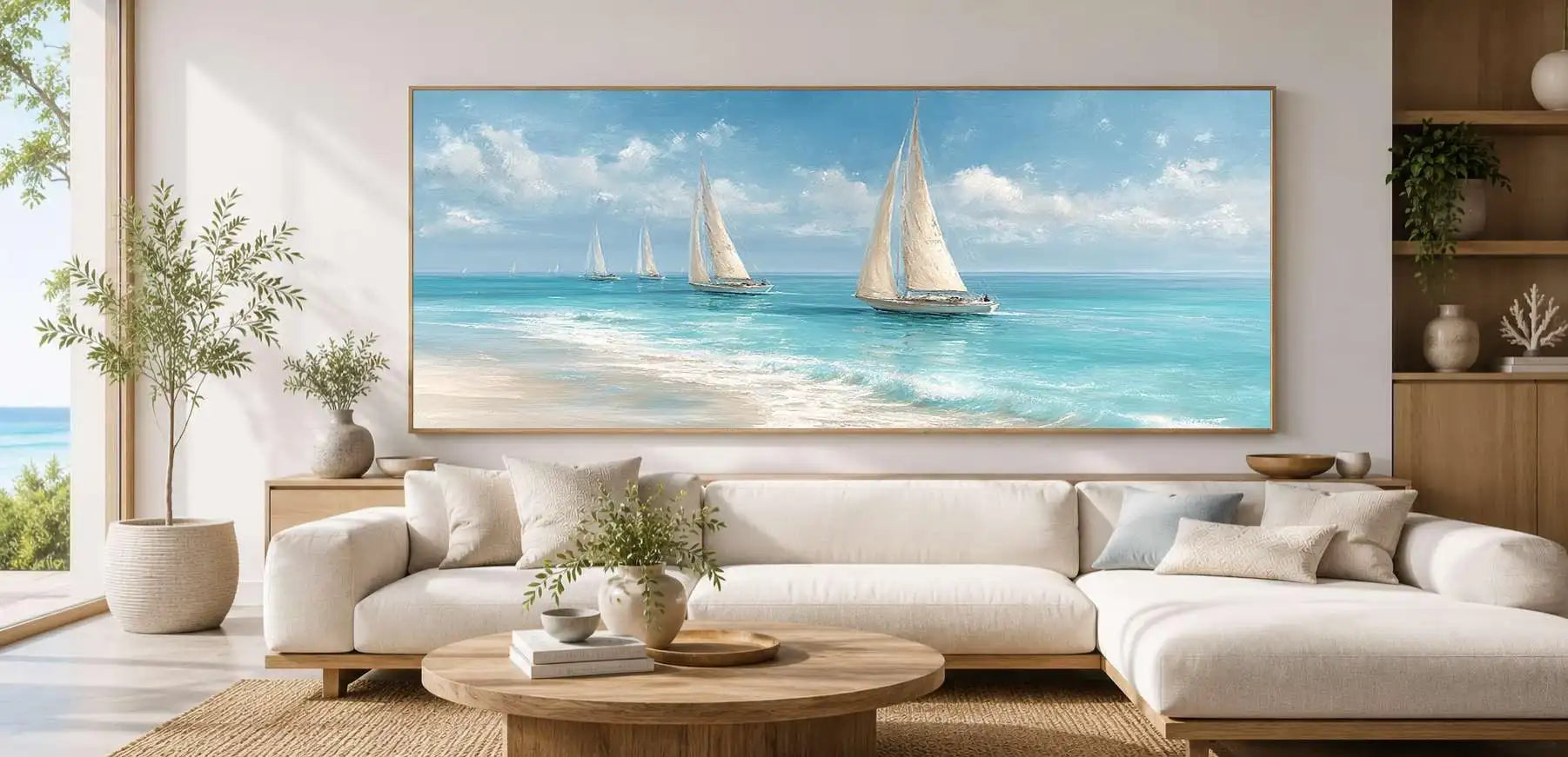 Sailing Calm Panoramic Canvas Print