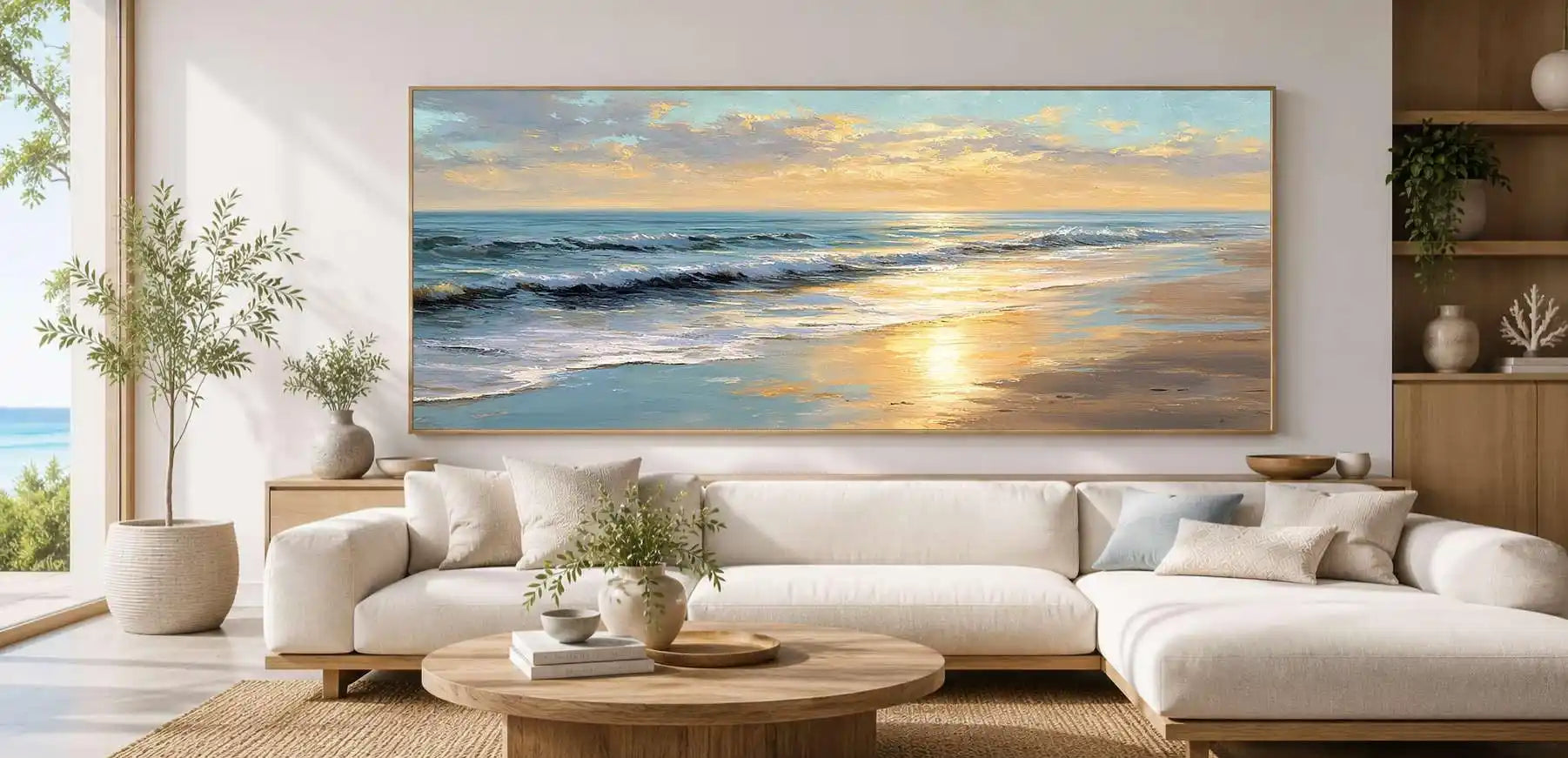 Tidal Glow Panoramic Canvas Print