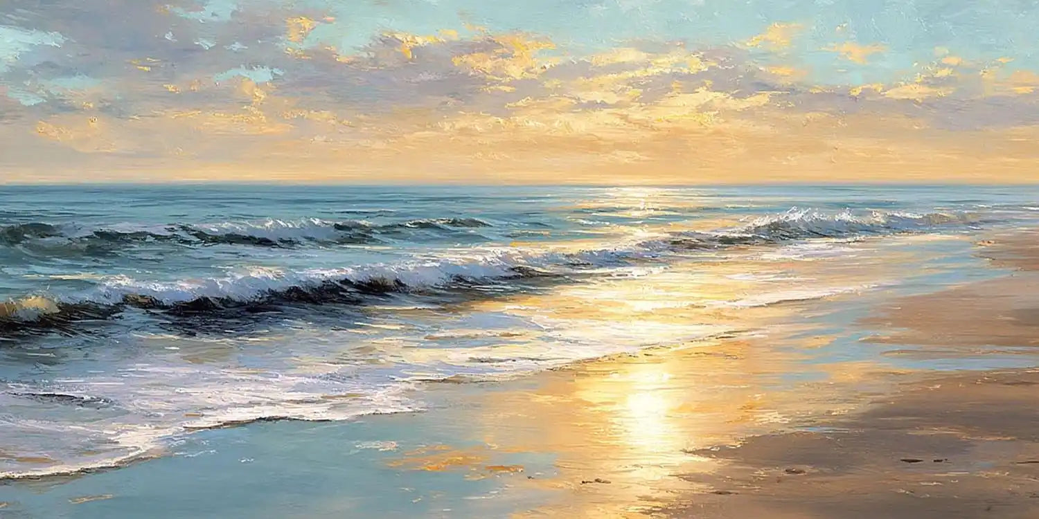 Tidal Glow Panoramic Canvas Print