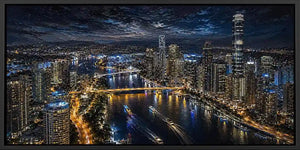 Brisbane City Night Panoramic  Long Painting