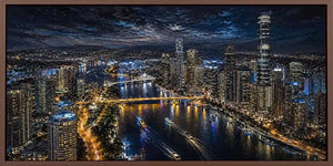 Brisbane City Night Panoramic  Long Painting