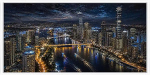 Brisbane City Night Panoramic  Long Painting