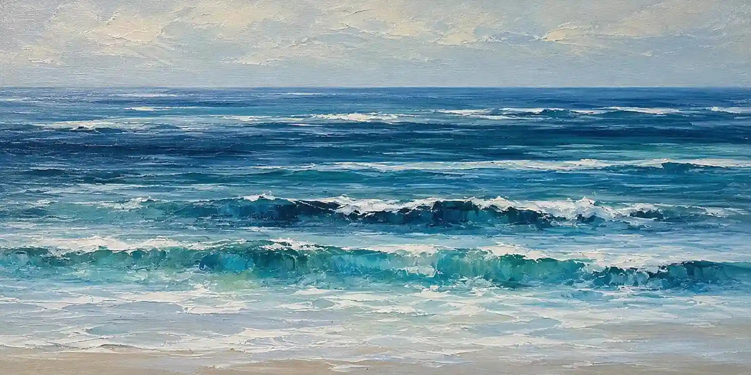 Ocean Rhythm Panoramic Canvas Print