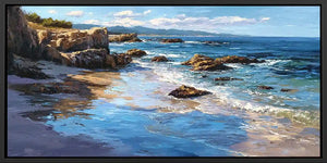 Rocky Coast Light Panoramic Canvas Print