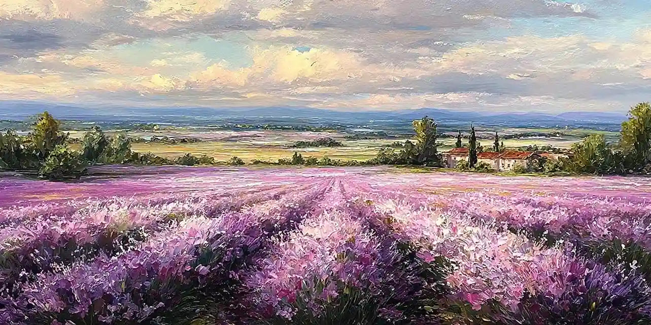 Lavender Estate Panoramic Canvas Print