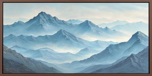Moonlit Blue Peaks Panoramic Canvas Print