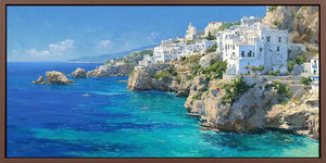 Azure Cliff Coast Panoramic Canvas Print