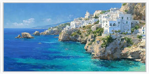 Azure Cliff Coast Panoramic Canvas Print