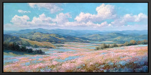 Pastel Meadow Light Panoramic Canvas Print