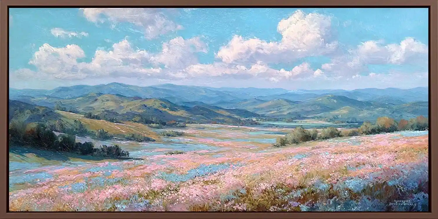 Pastel Meadow Light Panoramic Canvas Print