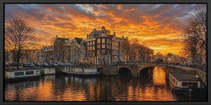 Amsterdam Sunset Panoramic Painting 