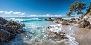 Byron Bay Wategos Beach Coastal Horizon Panoramic Canvas  Print