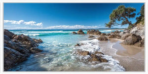 Byron Bay Wategos Beach Coastal Horizon Panoramic Canvas  Print