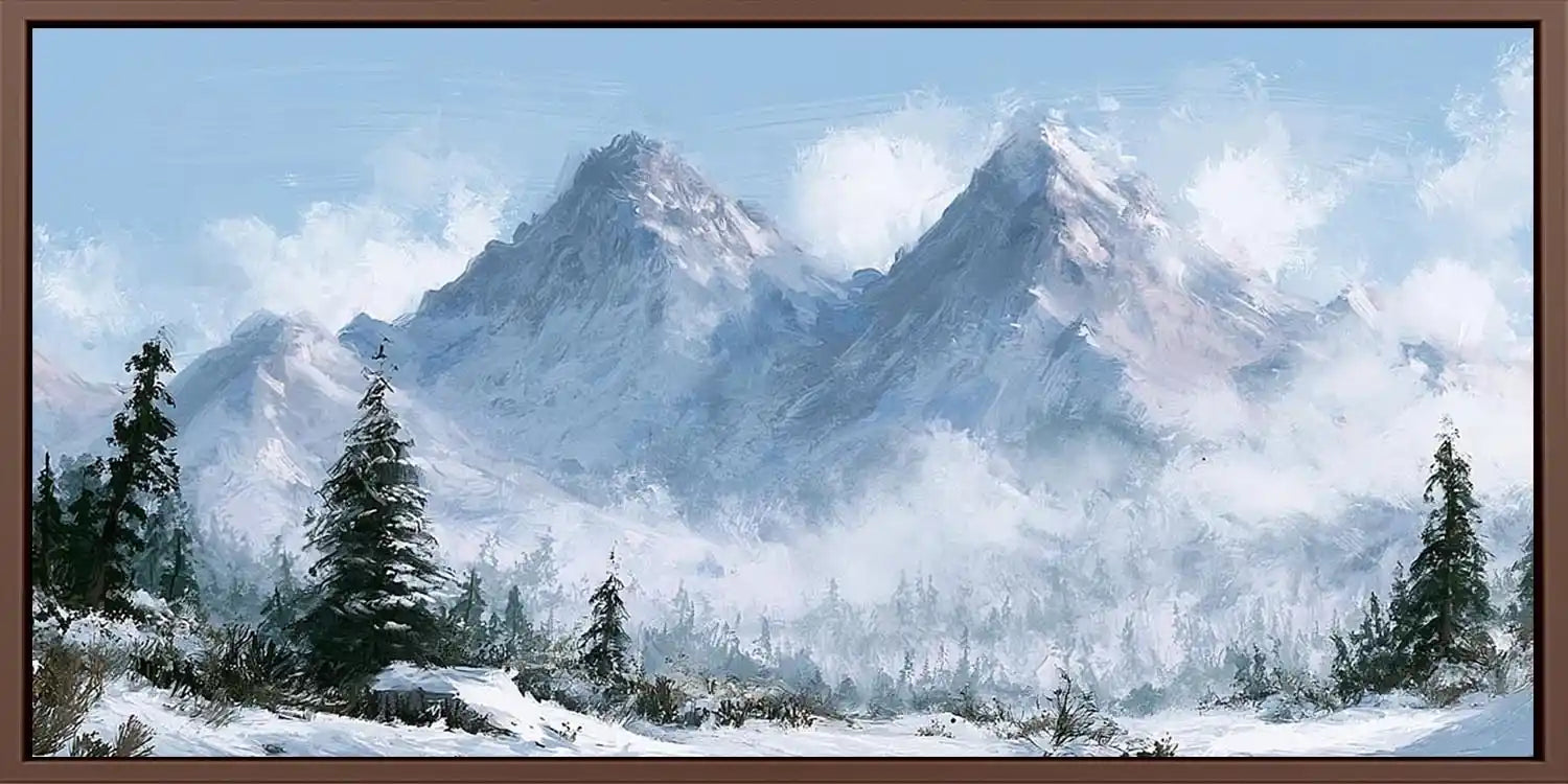 Winter Summit Veil Panoramic Canvas Print