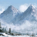 Winter Summit Veil Panoramic Canvas Print