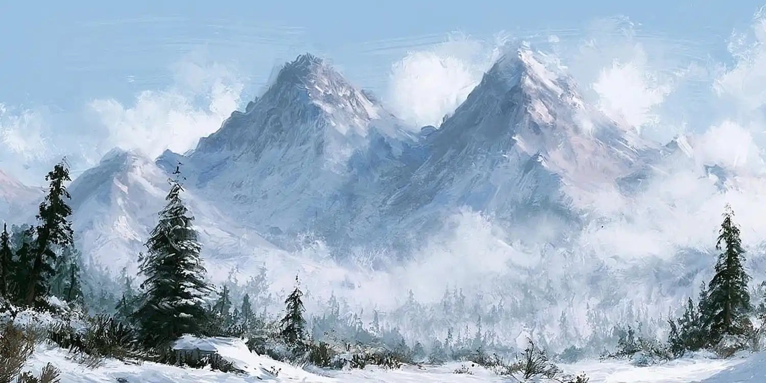Winter Summit Veil Panoramic Canvas Print