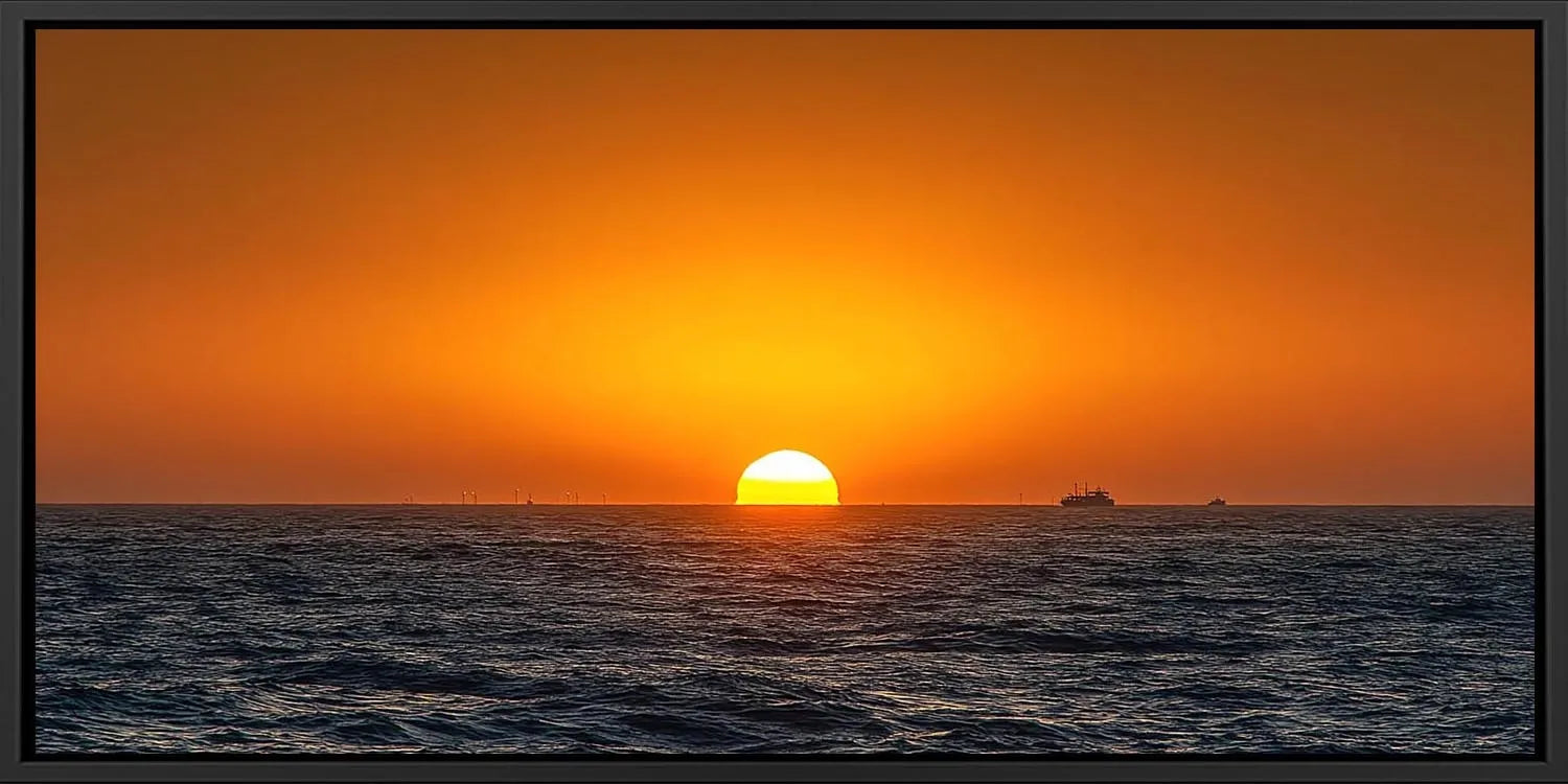Amber Horizon Sea Panoramic Canvas Print