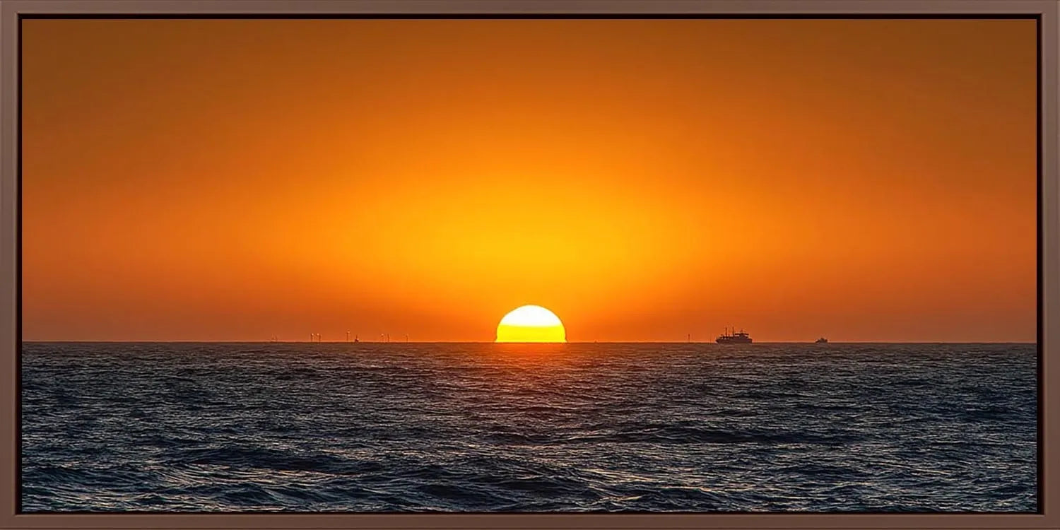Amber Horizon Sea Panoramic Canvas Print