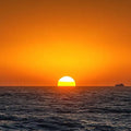 Amber Horizon Sea Panoramic Canvas Print