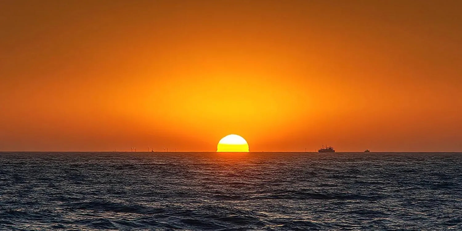 Amber Horizon Sea Panoramic Canvas Print
