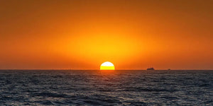 Amber Horizon Sea Panoramic Canvas Print