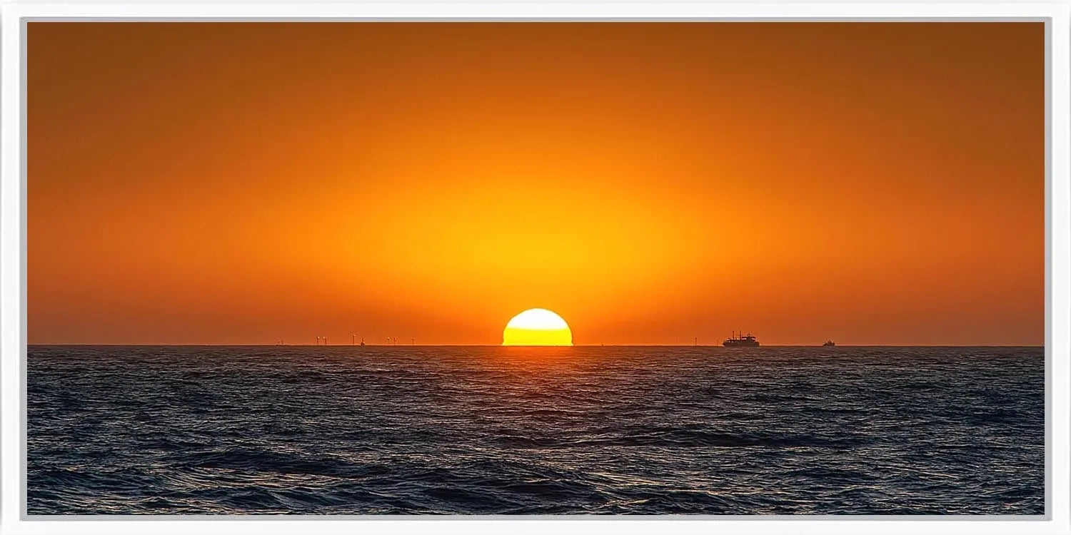 Amber Horizon Sea Panoramic Canvas Print
